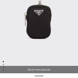 Prada Black re-nylon pouch with key attachment